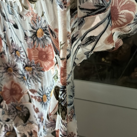 For Love and Lemons sz S Floral Lace Trim Women's Tunic Top Mini Dress euc - Picture 12 of 13